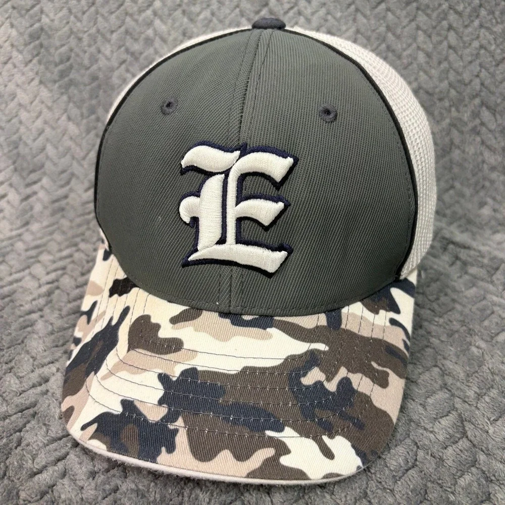 Pacific Headwear 402F Trucker Hat Camo Mesh Flexfit Cap Green White XS